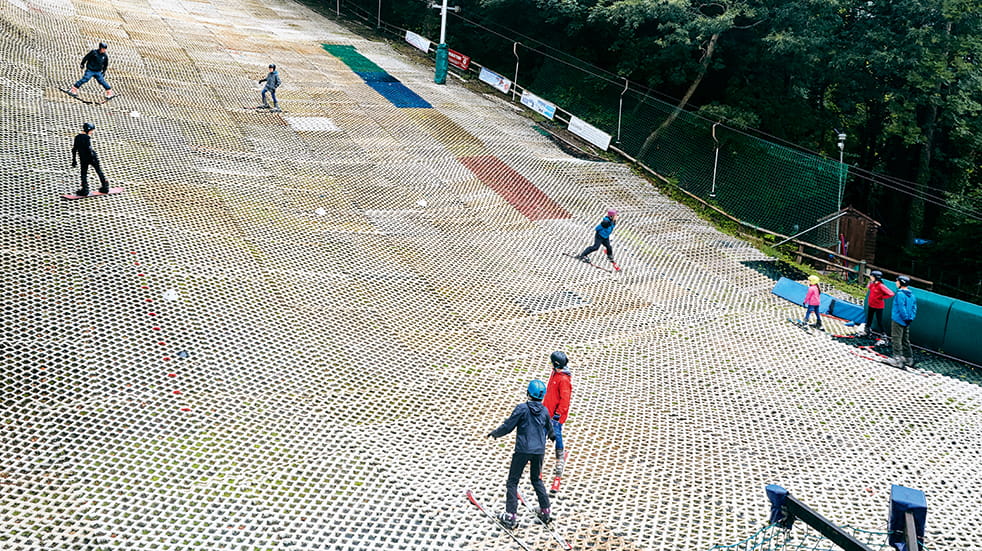 Learn to ski as a family: dry ski slope lessons